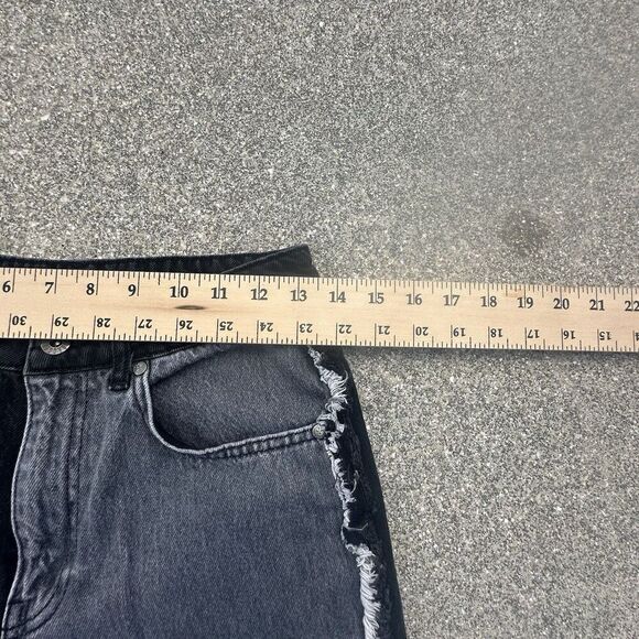 Ragged Priest Jeans Womens 28 Straight Quarter Panel Patch Black Gray Colorblock - Picture 2 of 9